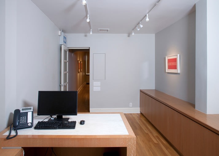 Installation view of Donald Judd: Cadmium Red at Craig F. Starr Gallery