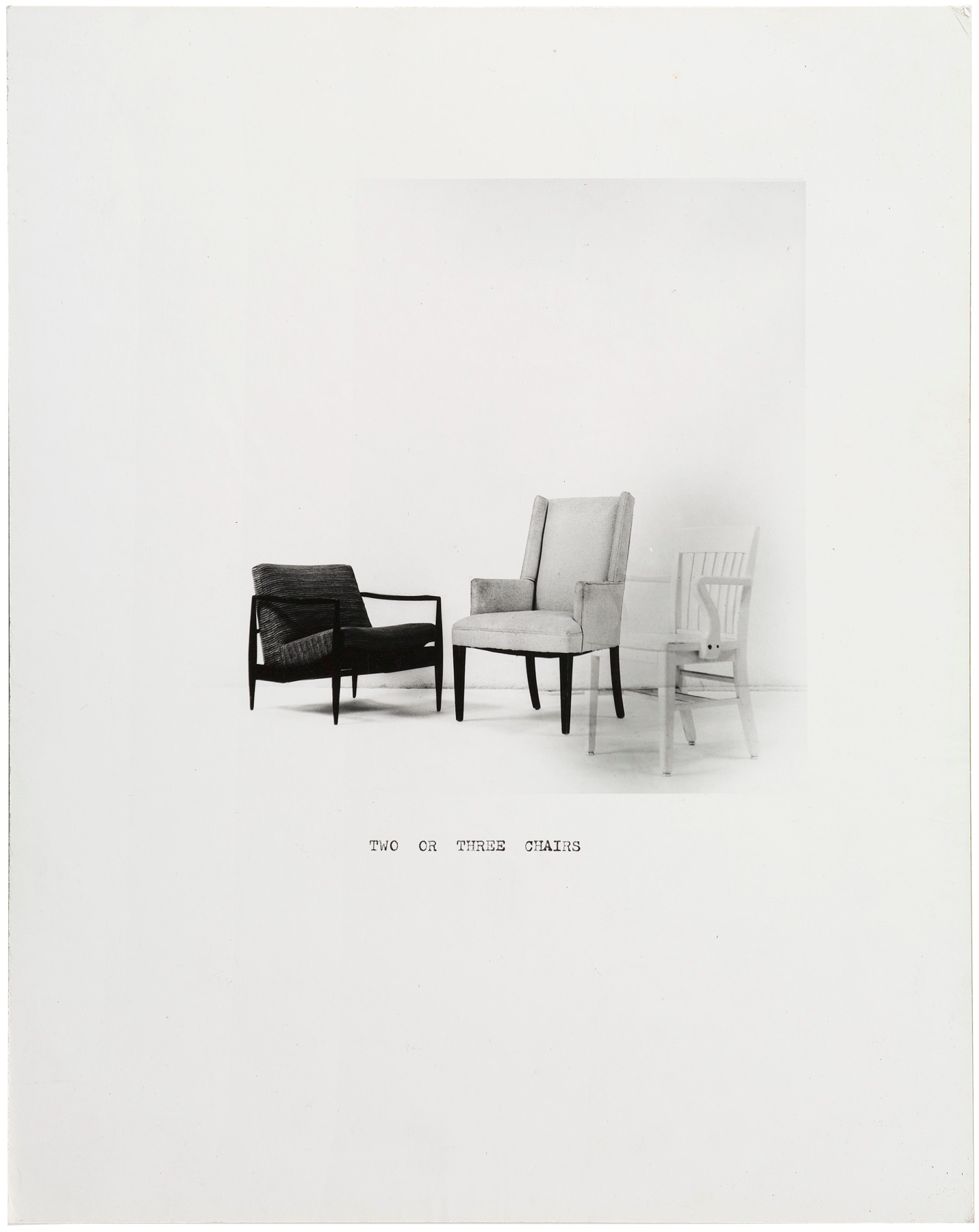 William Wegman,&nbsp;Two or Three Chairs,&nbsp;1972.