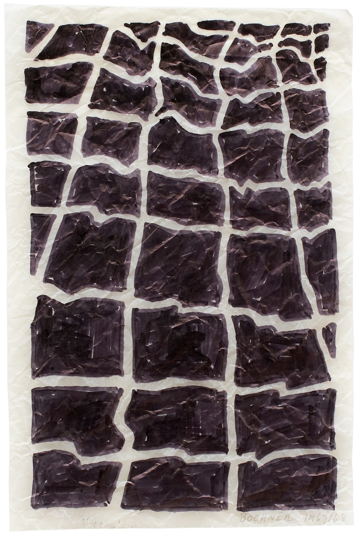 Mel Bochner,&nbsp;Tracing (Surface Deformation): Recrumpled,&nbsp;1967.&nbsp;