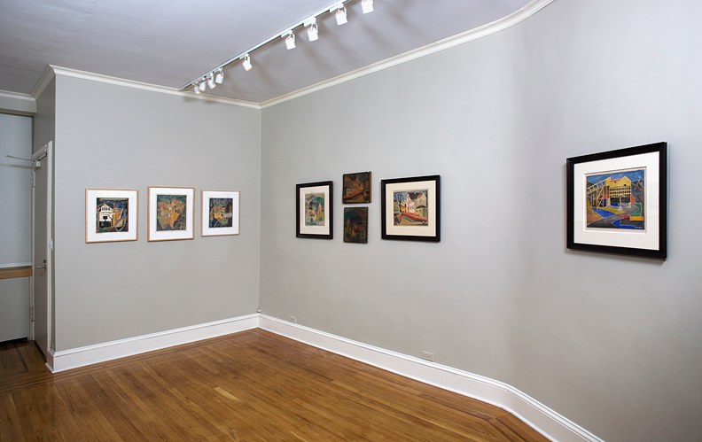 Installation view of Blanche Lazzell: White-line Color Woodcuts&nbsp;at Craig F. Starr Gallery