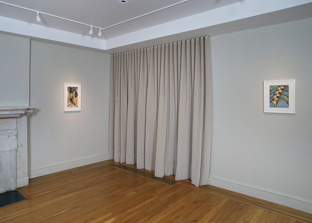 Installation view of British Linocuts of the Grosvenor School at Craig F. Starr Gallery