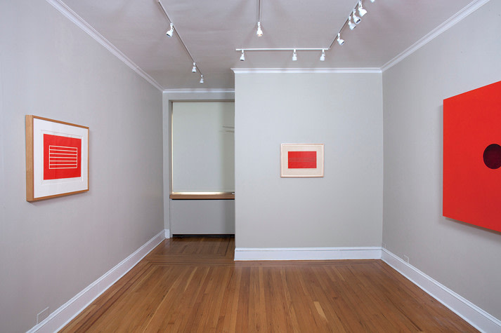 Installation view of Donald Judd: Cadmium Red at Craig F. Starr Gallery