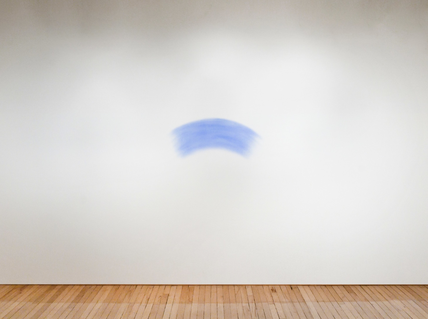 Mel Bochner,&nbsp;Smudge,&nbsp;1968. Blue powder pigment on wall, 17 x 39 inches.