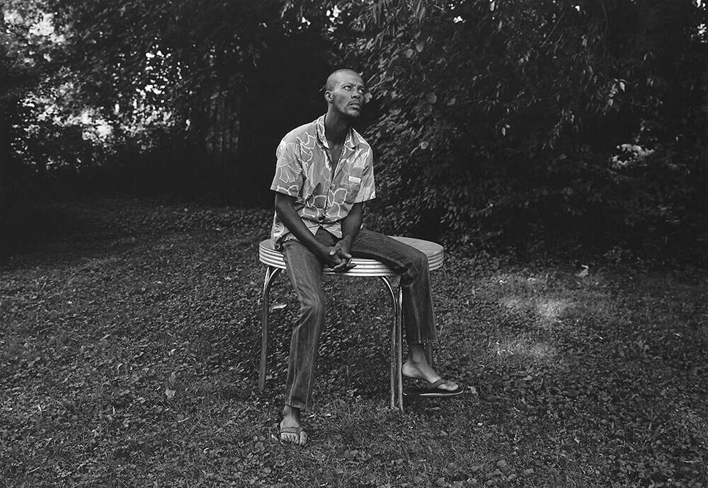 Knoxville, TN (man sitting on table)&nbsp;1991&nbsp;Gelatin silver print, please inquire for available sizes&nbsp;