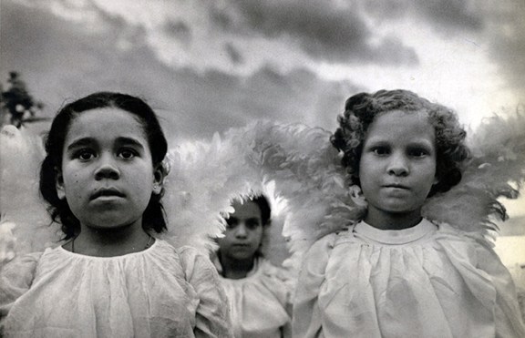 Three Communion Girls, Brasil, from the series Uncertain Grace, 1981. 16 x 20, 20 x 24, 24 x 35, 36 x 50 or 50 x 68 inch gelatin silver print