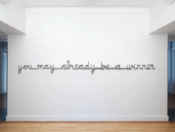 You May Already Be A Winner, 2009 (Henrietta, June 11, 2007 9:24:24), one single sheet of aluminum foil, 8.5 x 122 x 2 inches