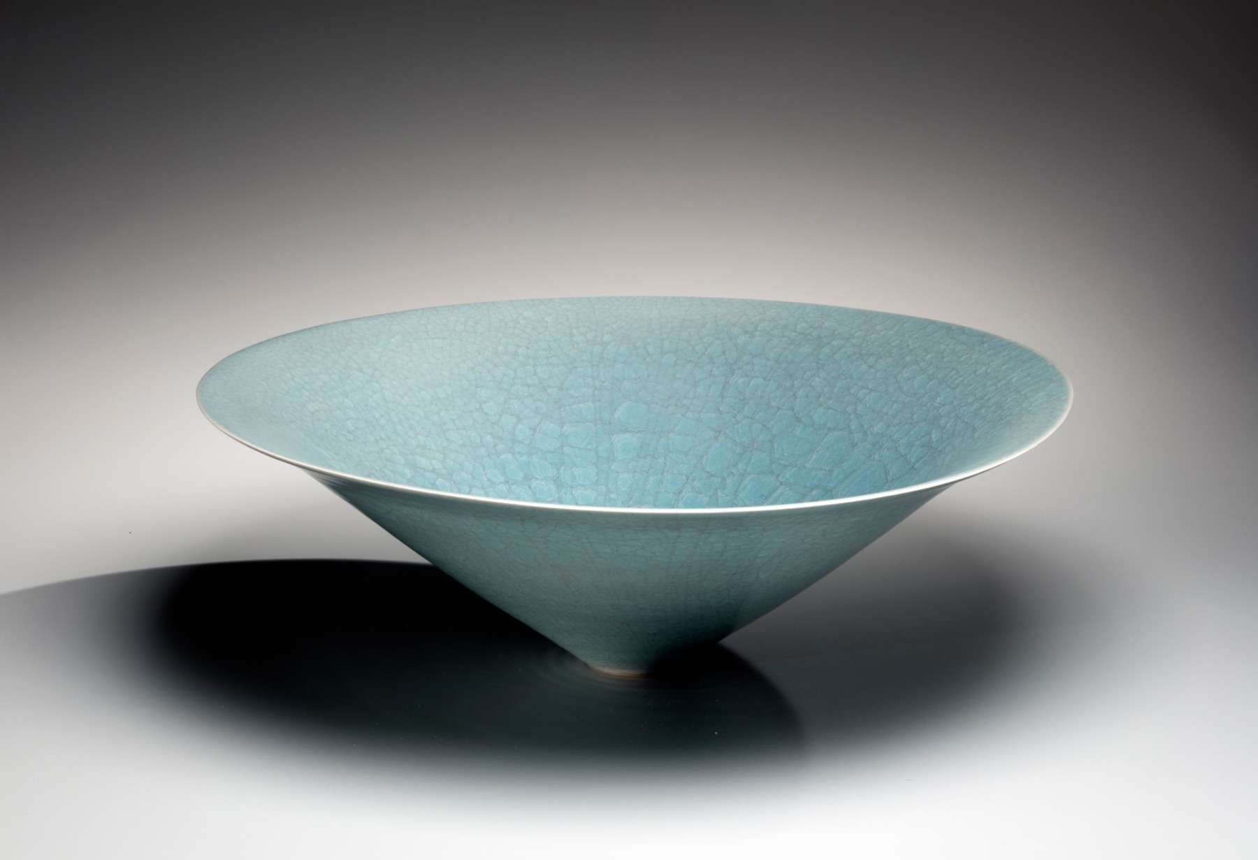 Conical bowl with craquelure celadon glazing, 2019