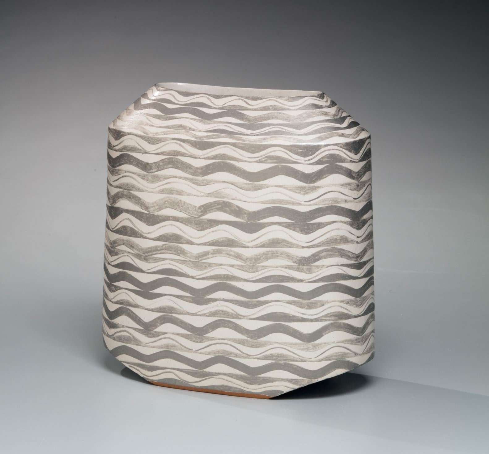 Vase with wavy pattern in silver, ca. 1982