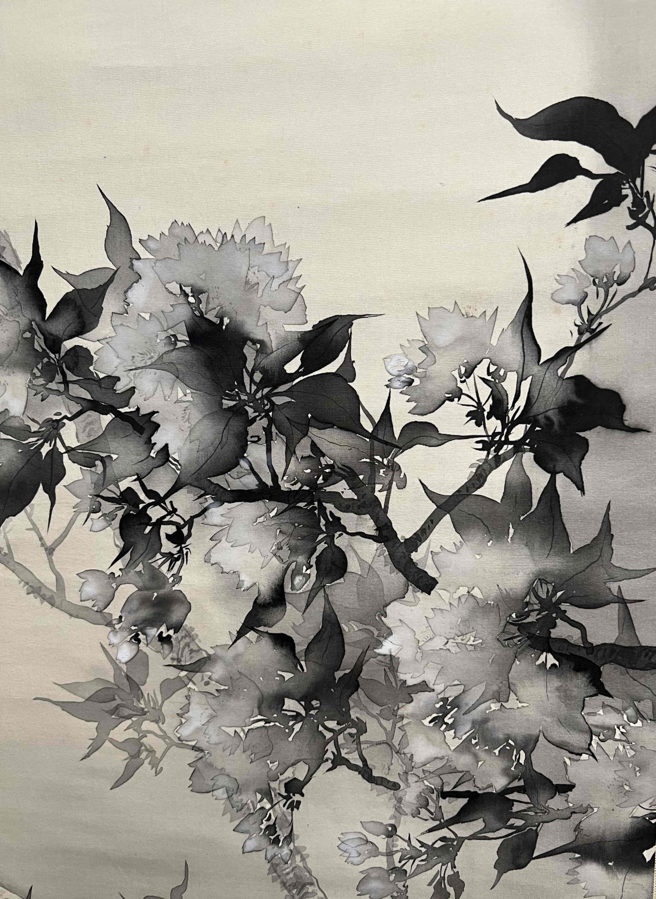 Matsubayashi Keigetsu - Blooming cherry tree in moonlight - Artworks - Joan B Mirviss LTD | Japanese Fine Art | Japanese Ceramics
