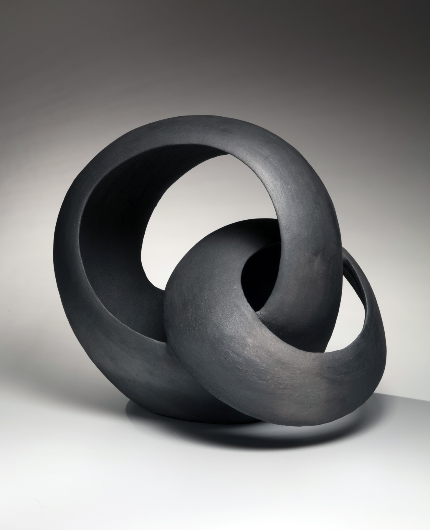 Kurokawa Tōru (b. 1984), Black sculpture of two interlaced loops
