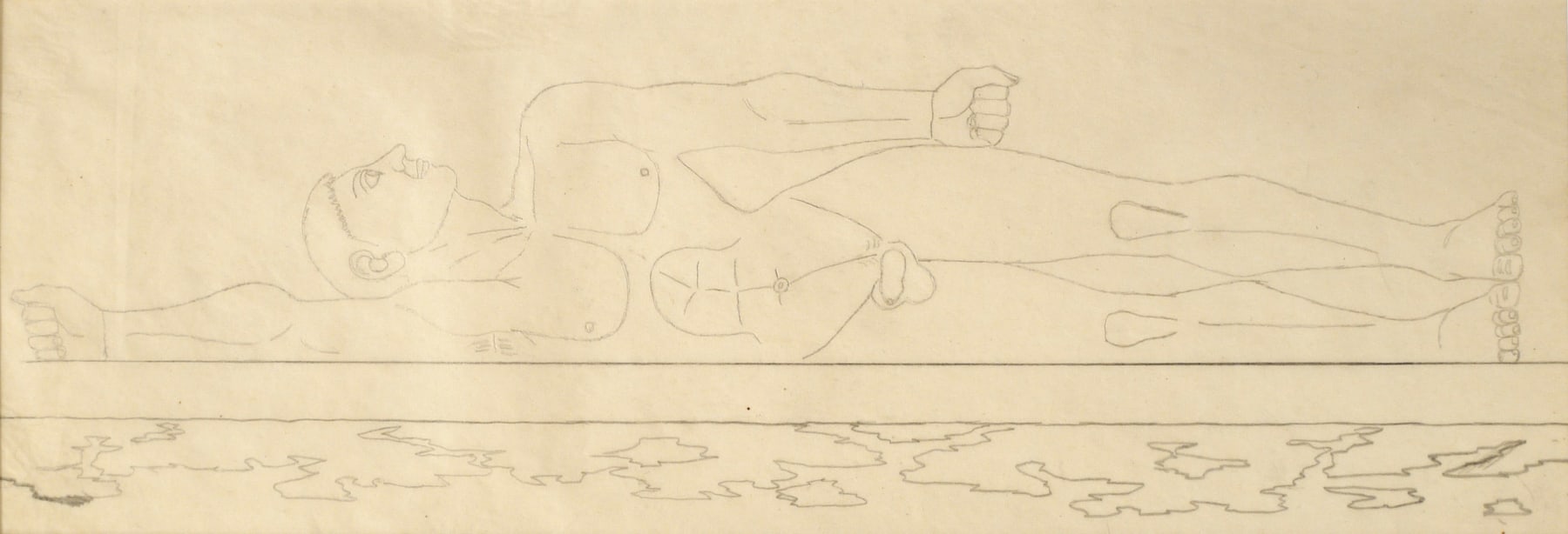 Study for the Sea, 1946, Pencil on tracing paper