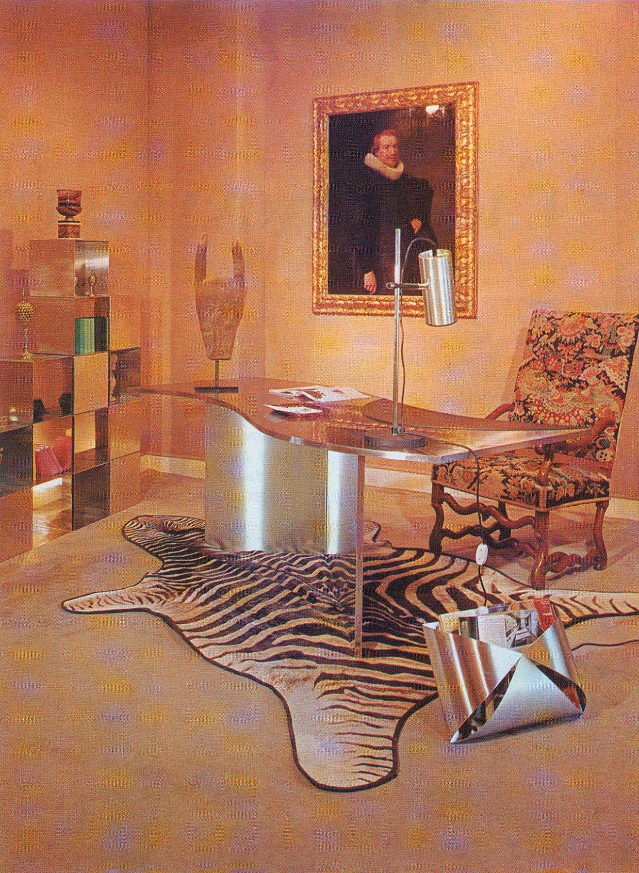 Maria Pergay, Galerie Maison et Jardin, Paris,&nbsp;May 1968. Reproduced in &quot;Un &eacute;v&eacute;nement dans le mobilier contemporain, l&#039;acier inoxydable,&quot;&nbsp;Plaisir de France, No. 10. Jan.&nbsp;1969.