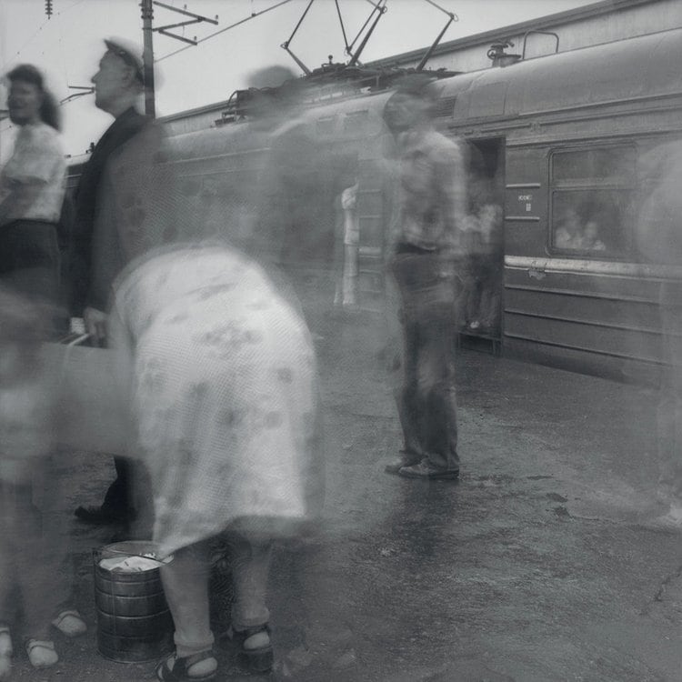 Boarding a Local Train, Kuptchino Railway Station, St. Petersburg, 1993