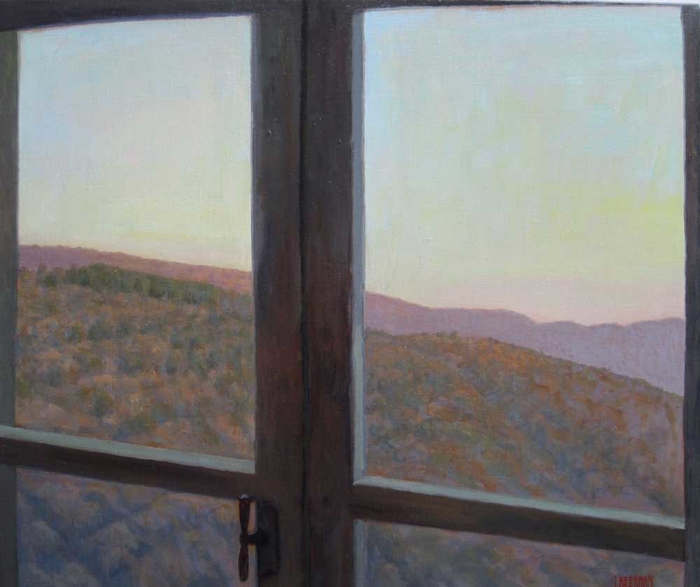 La Fortezza, View From Window, Winter, Late Afternoon Light on Mountain, 2015