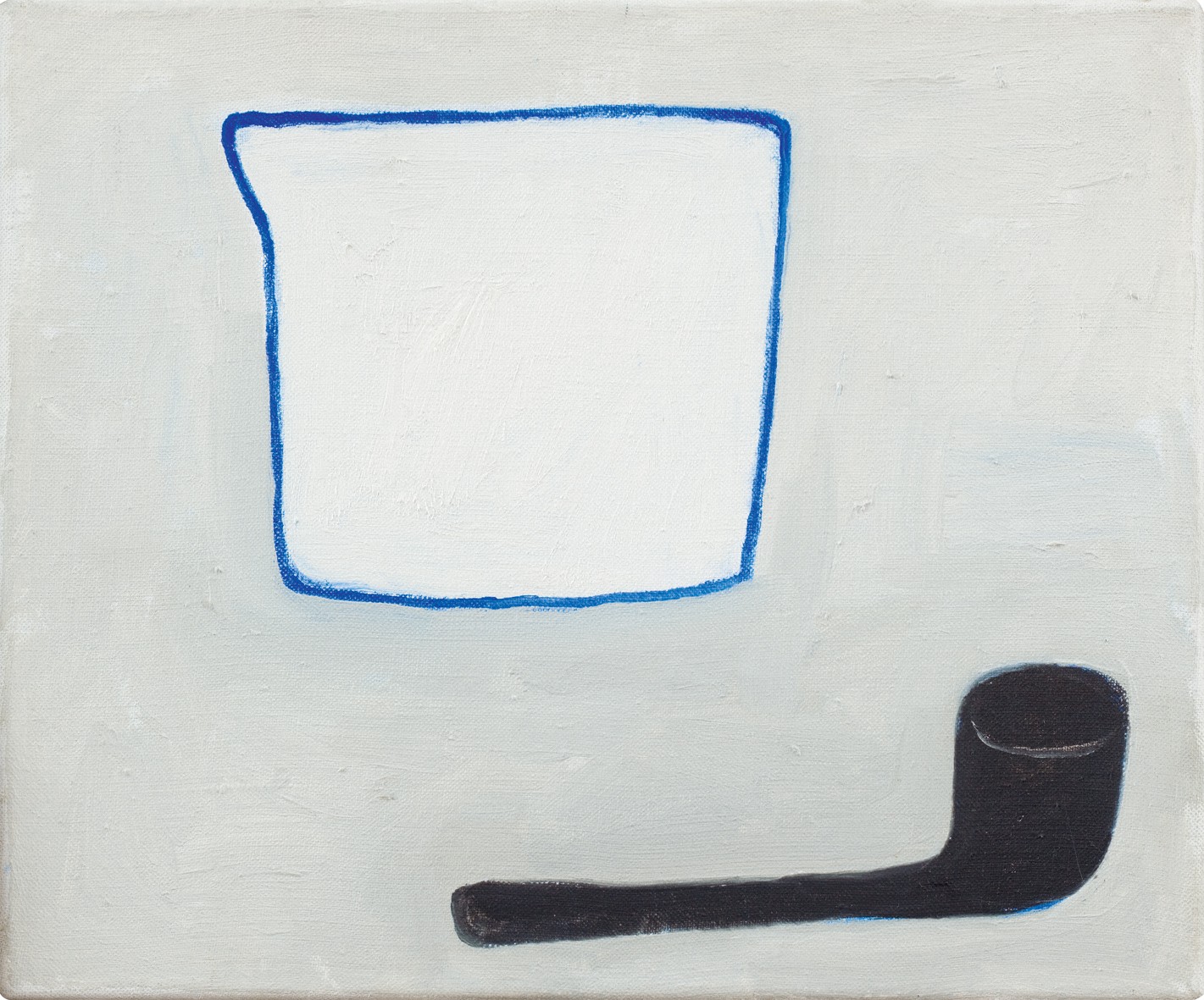 William Scott, Jug and Pipe,&nbsp;1983,&nbsp;Oil on canvas, 10&quot; x 12&quot; at Anita Rogers Gallery