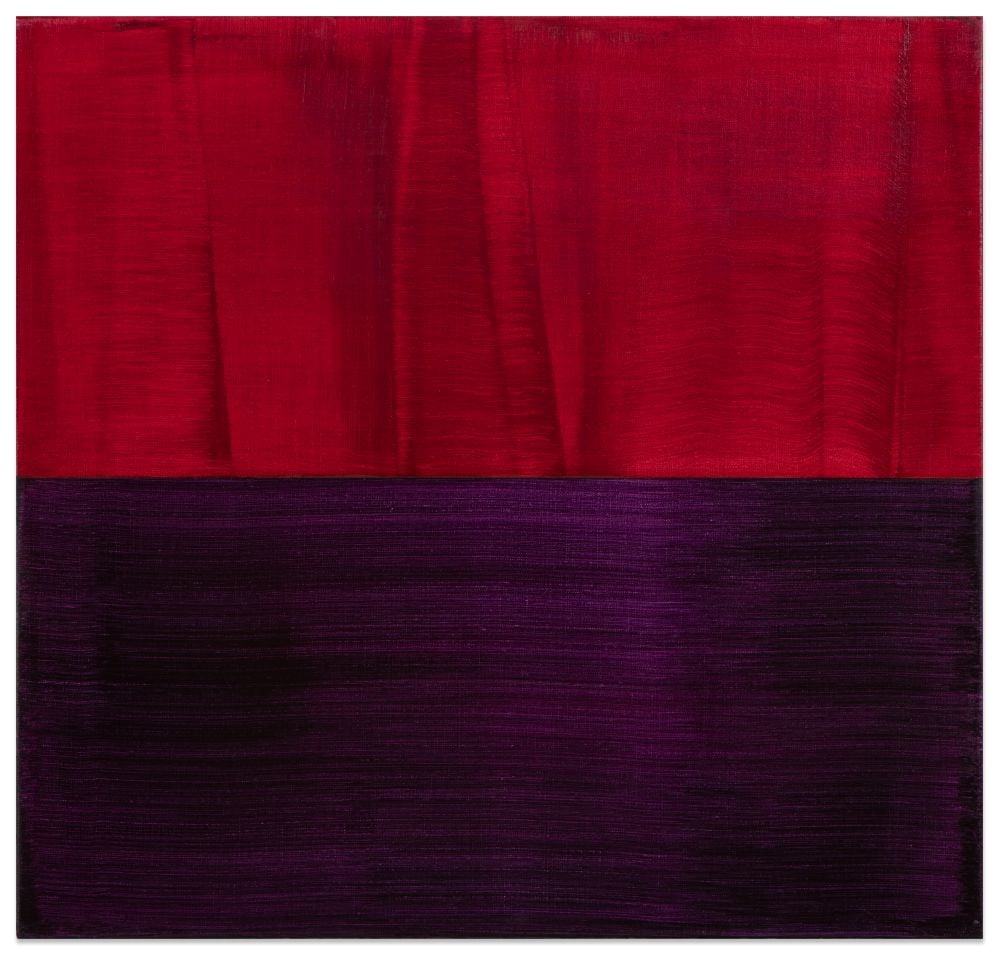 Red and Violet Blue 1, 2016, oil on linen,&nbsp;23 x 24 inches/58.4 x 61 cm