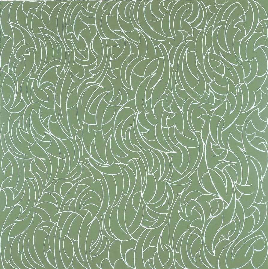 Willow Flash, 2007, Oil on tinted gesso on canvas, 72 x 72&quot;