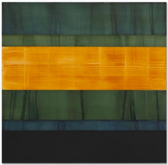 , Ricardo Mazal, Composition in Greens 3, 2014, oil on linen, 71 x 73 inches/180.3 x 185.4 cm