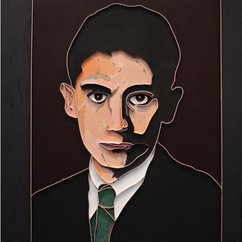 Kafka (Green Tie), 2012, mixed media on canvas, 36 x 36 inches/91.4 x 91.4 cm