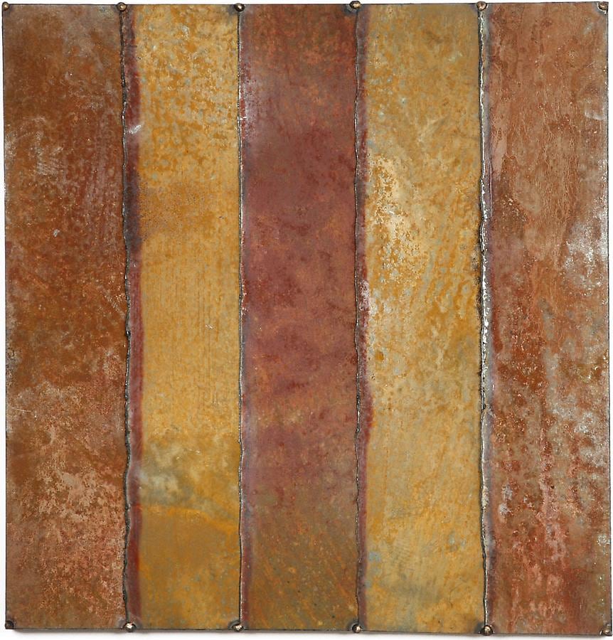 Nathan Slate Joseph, Cuts of Silk, 2005, Pure pigment on galvanized steel, 24 x 24&quot;