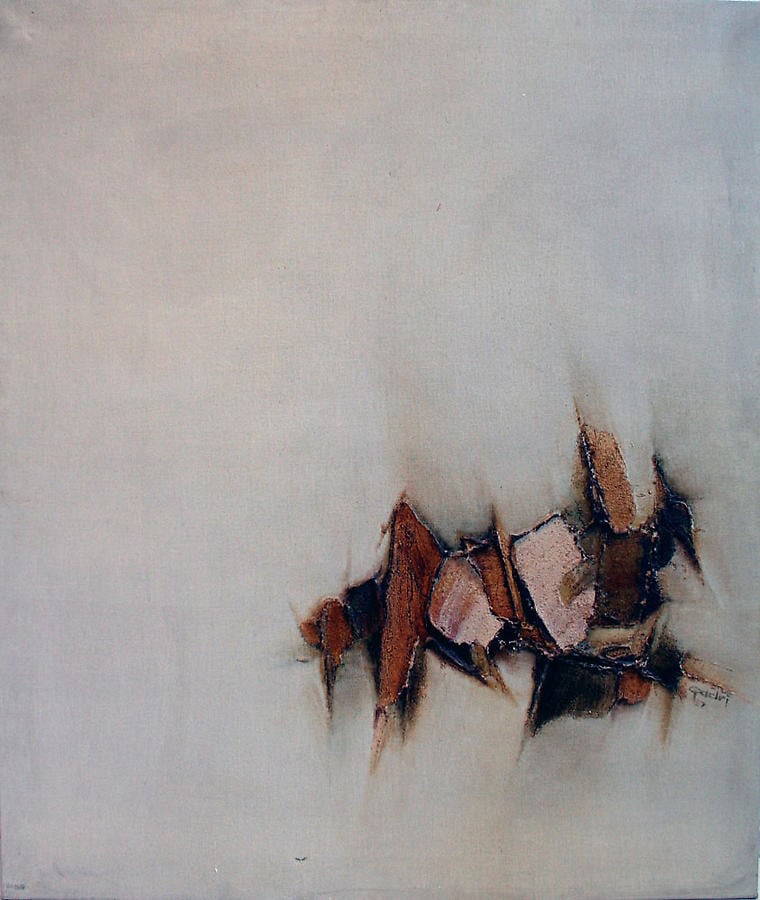 Sohan Qadri, Untitled (Switzerland), 1967, oil on canvas, 39.5 x 33.5&quot;