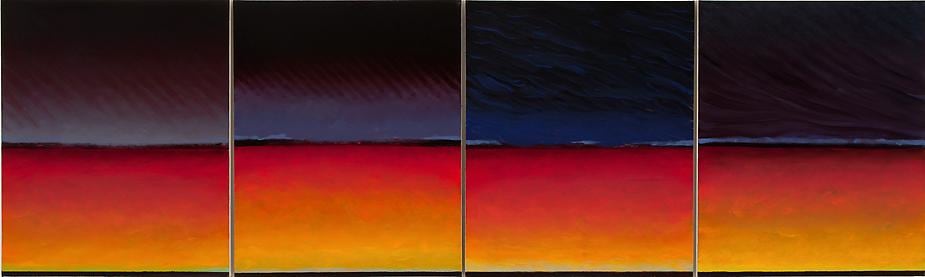 River Quartet, 2008, Oil on canvas, 29 x 97.5&quot; (four panels)