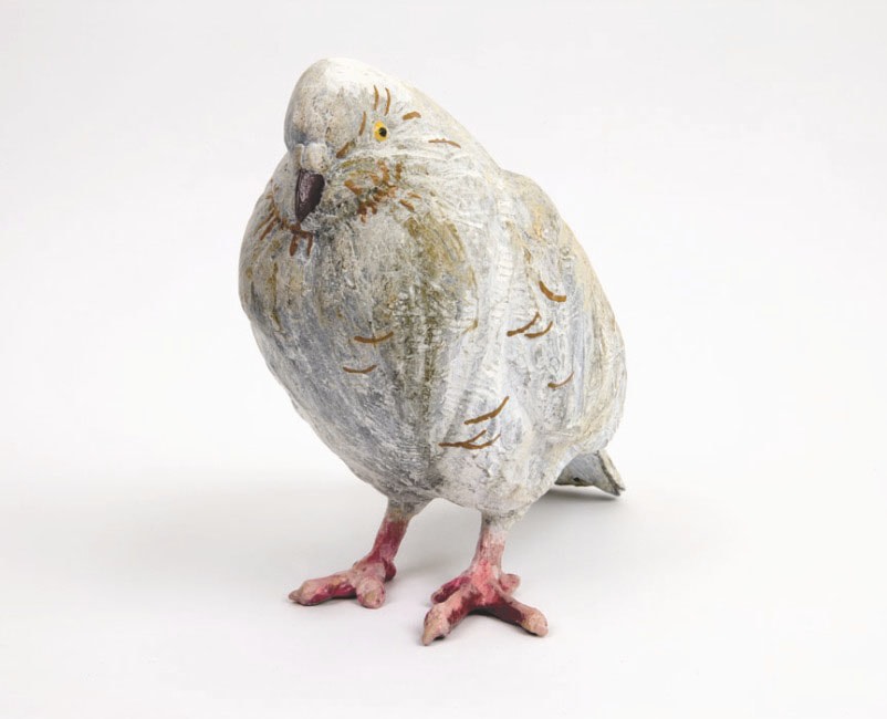 Pigeon, 2006 Patinated bronze, enamel