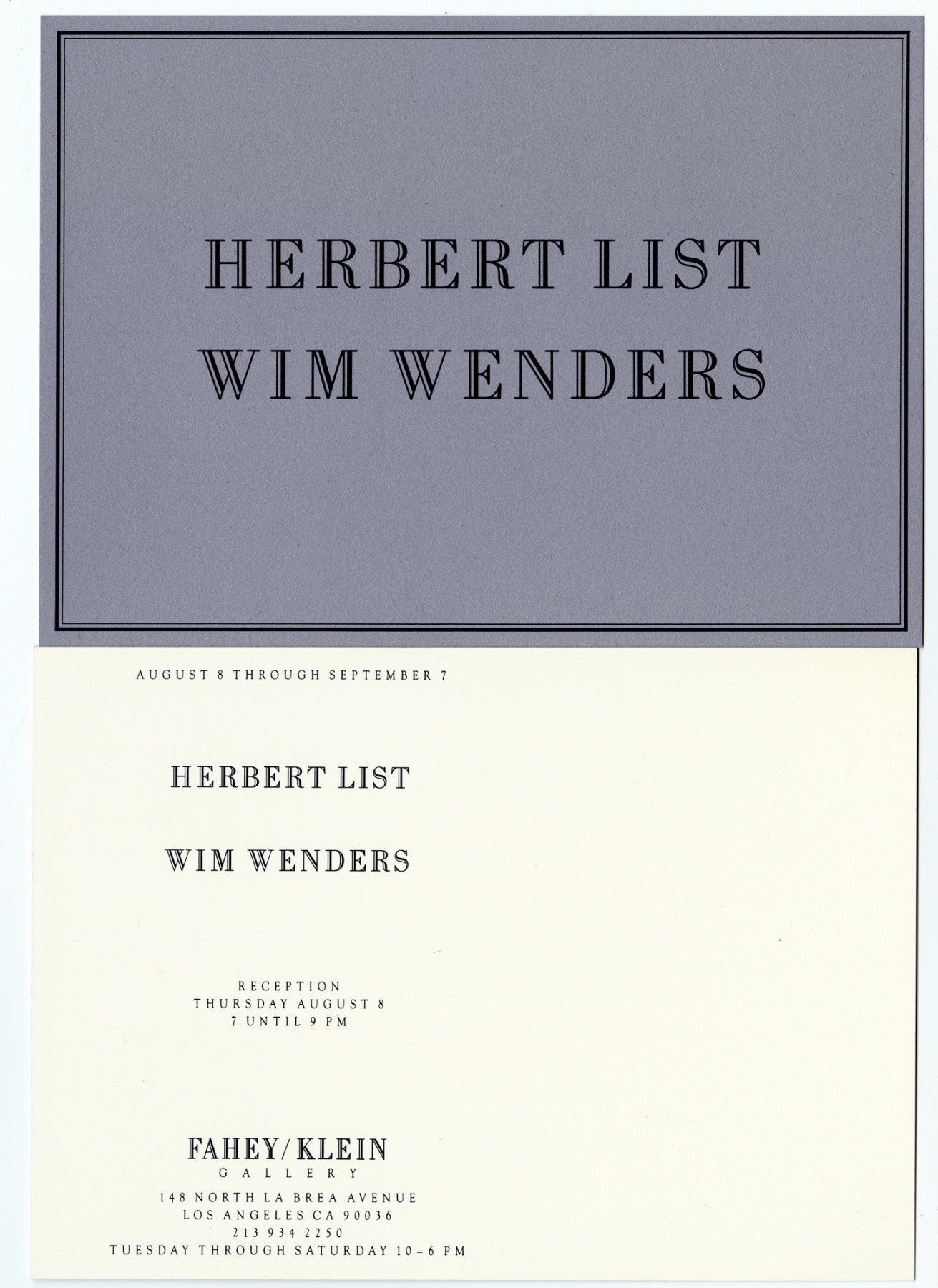 Herbert List / Wim Wenders