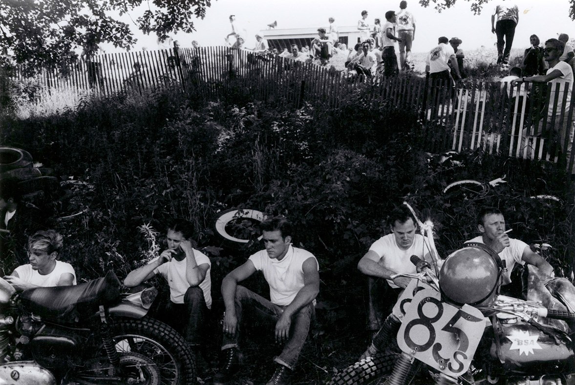 Copyright Danny Lyon / Magnum Photos, Racers, McHenry, Illinois, from The Bikeriders, 1965