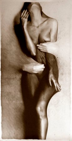 Osmosis, Untitled #0305655, 40 x 20 Silver Gelatin Photograph, Copper, and Glass, Ed. 10