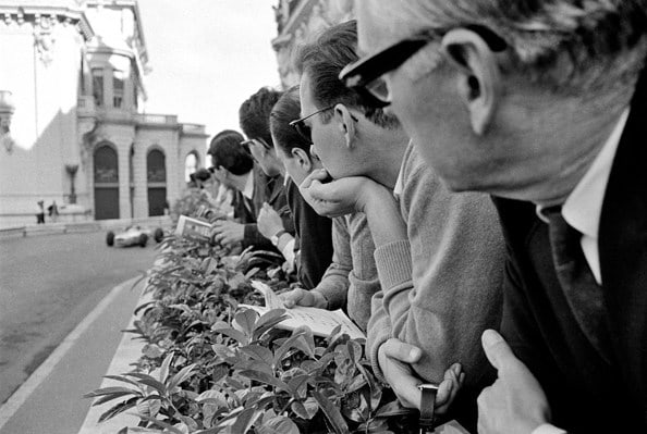 Spectators on Hotel de Paris Terrace, Monaco, 1966