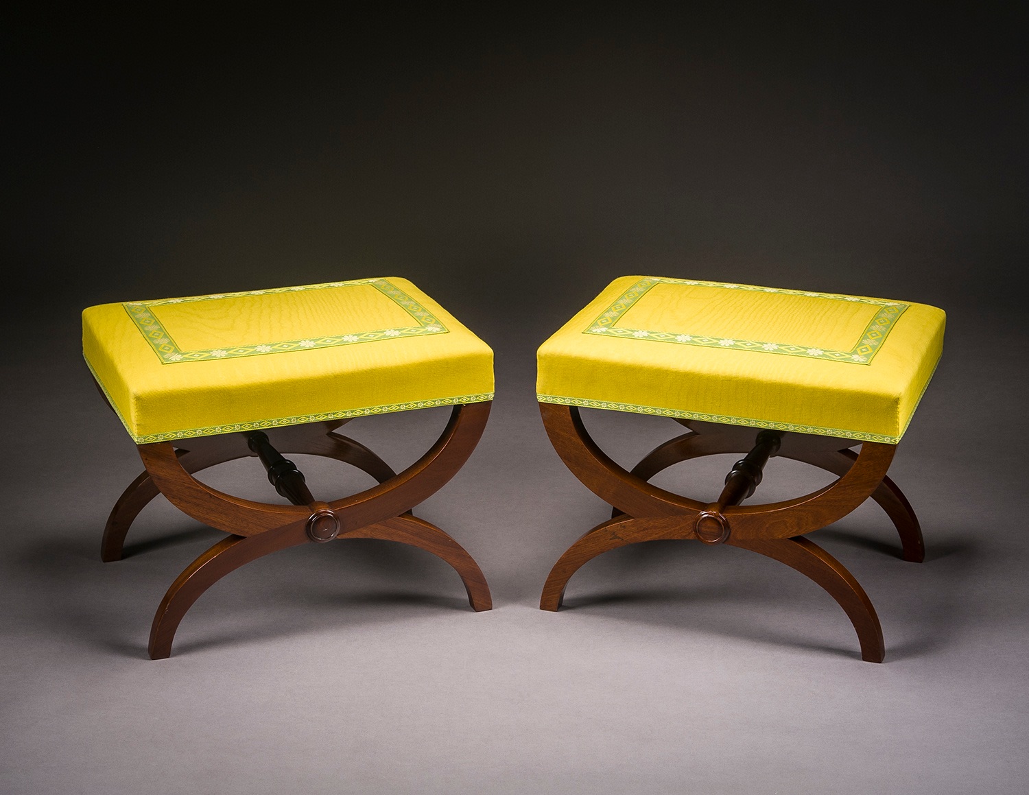 Pair Curule Benches, about 1830&ndash;35
