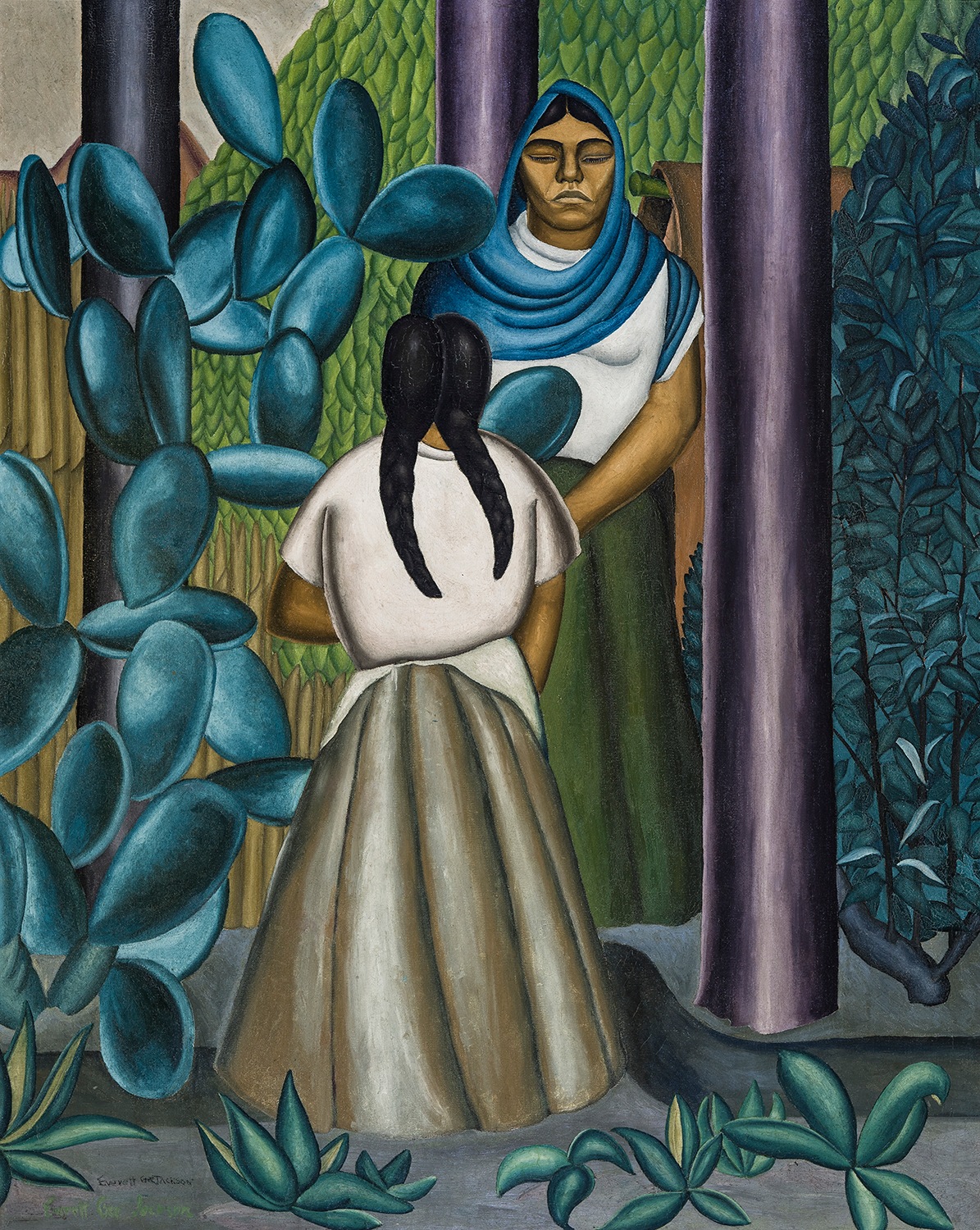Women with Cactus, c. 1928, Oil on canvas, 45 x 36 in.