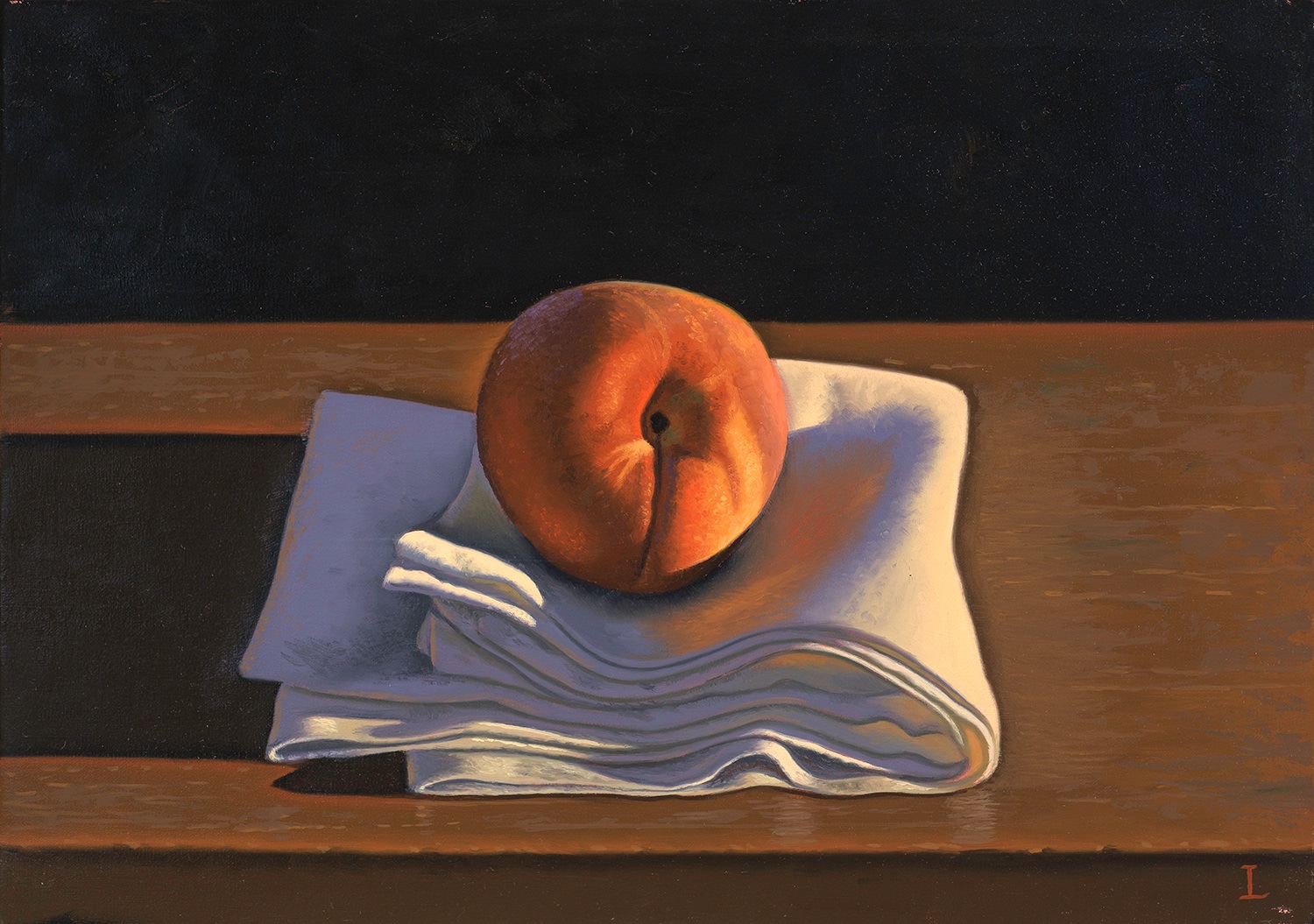 David Ligare (b. 1945), Still Life with Peach on Cloth, 2014