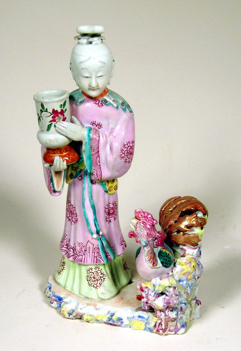 Chinese Export Porcelain Figural Candleholder
