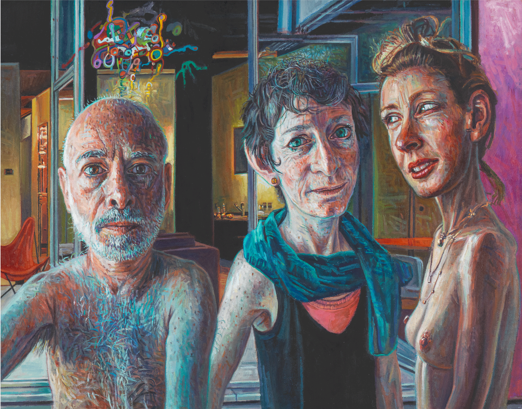 Passionate Friends, 2008, Oil on linen mounted to board
