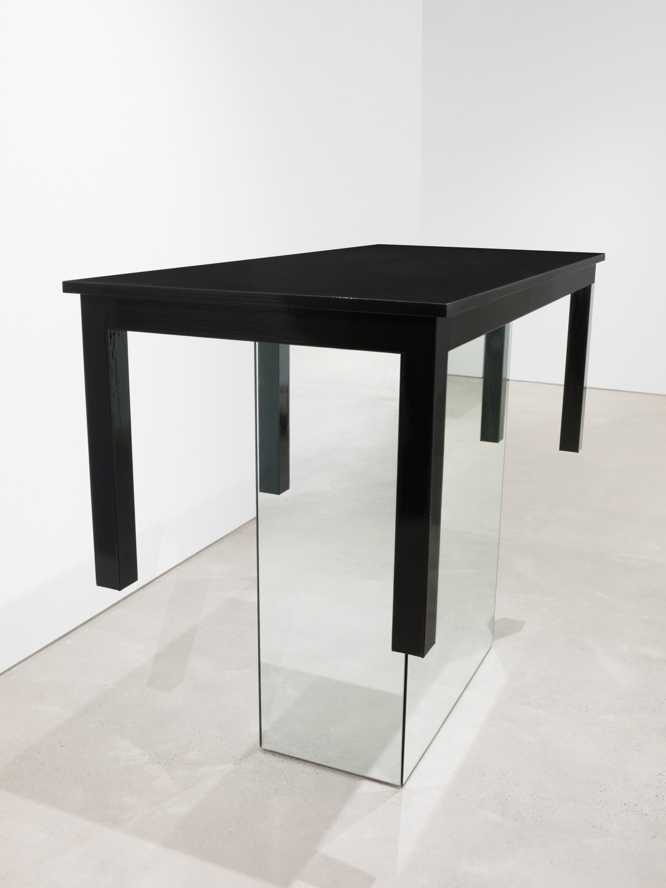 A Table with 90&nbsp;Coats of Paint, 2016, Enamel on eastern maple and plywood, mirrored glass