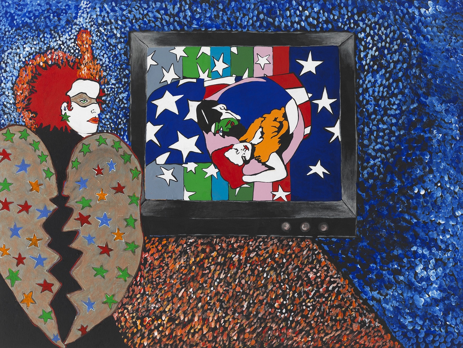 Midnight Blue, 1989, Acrylic and paper collage on canvas