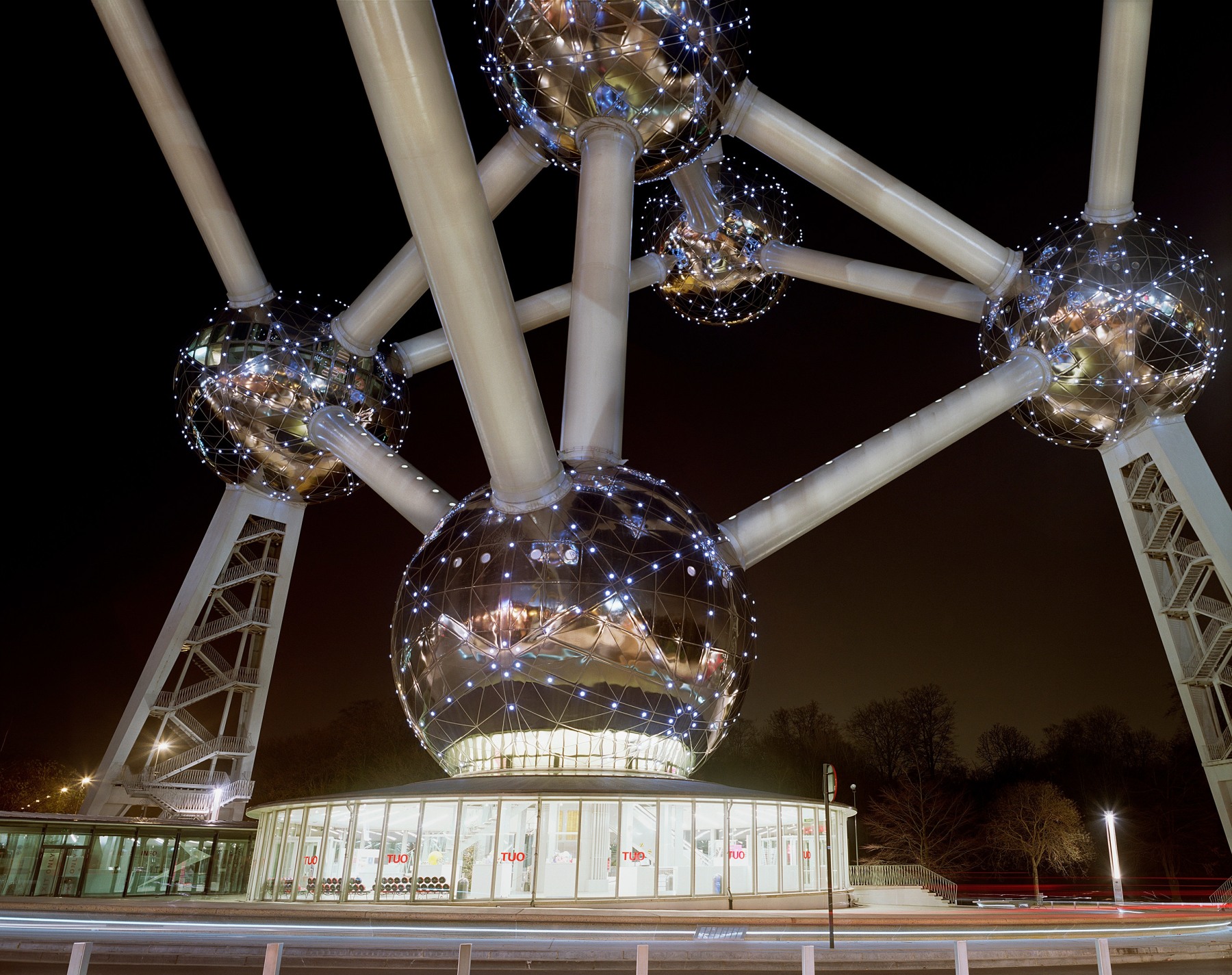 Jade Doskow the Atomium at Night from the 1958 Brussel's World's Fair