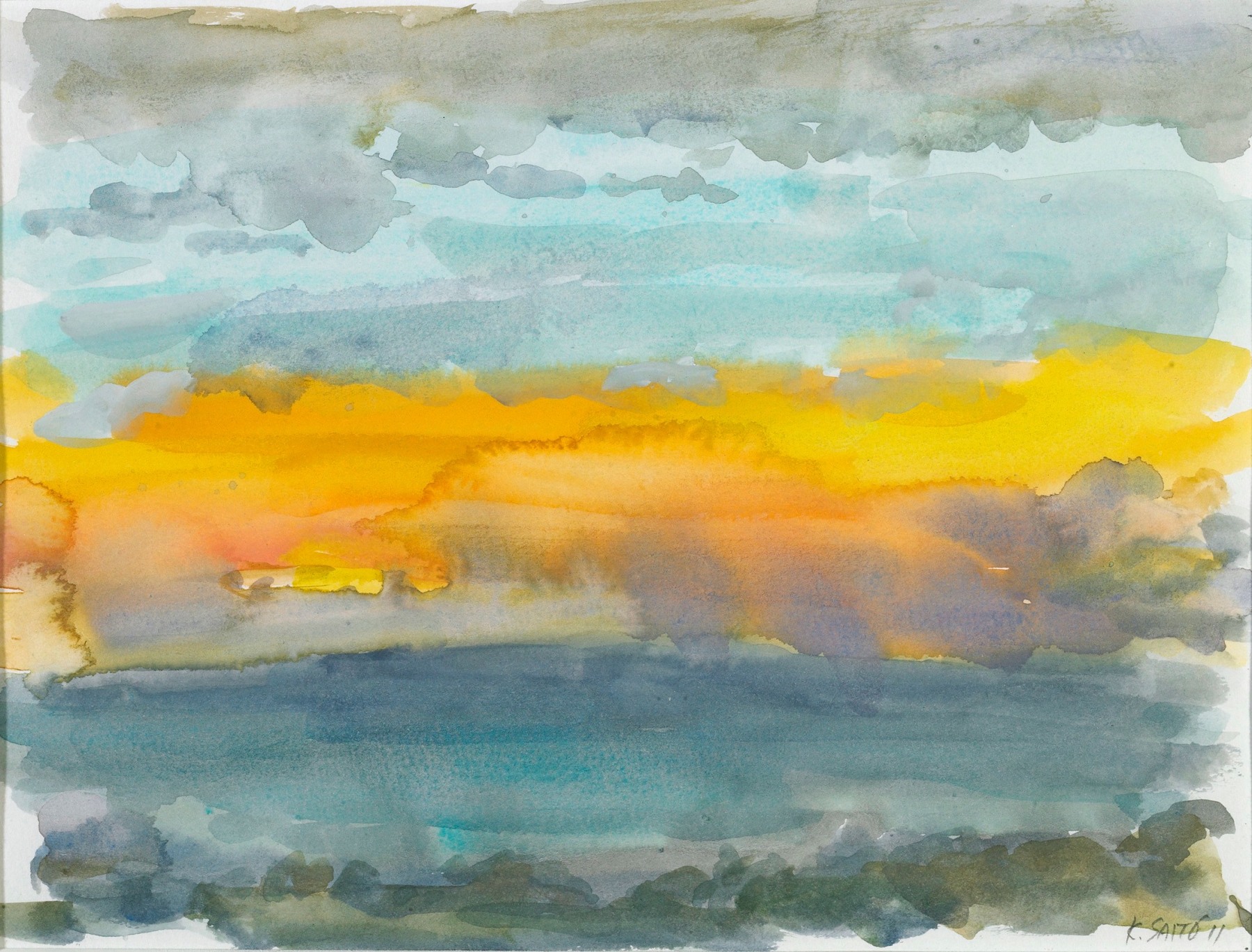 Kikuo Saito, Gotland #59, 2011    Watercolor on paper 6 x 8 3/4 inches