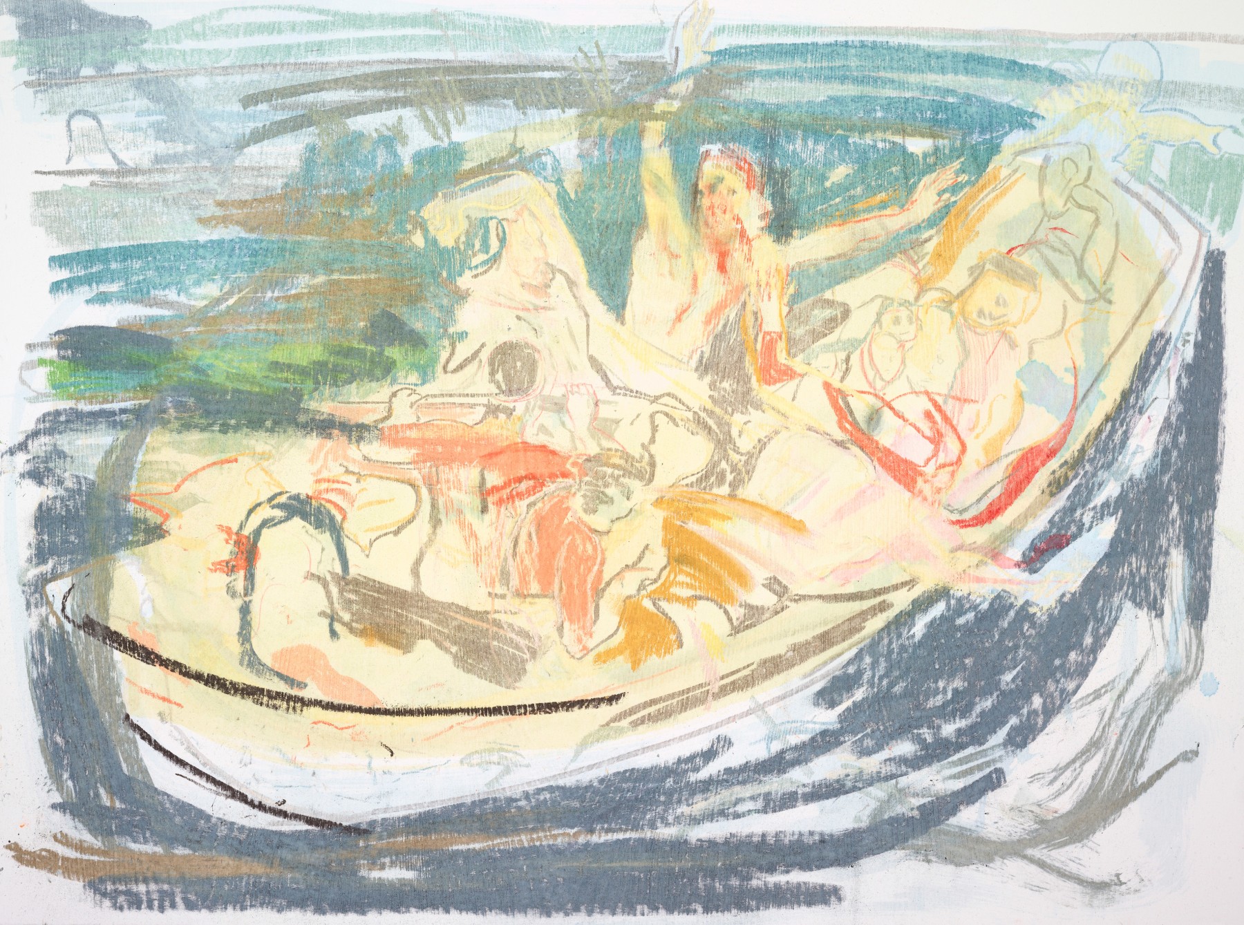 Cecily Brown, Christ Asleep During the Tempest (After Delacroix), 2016
