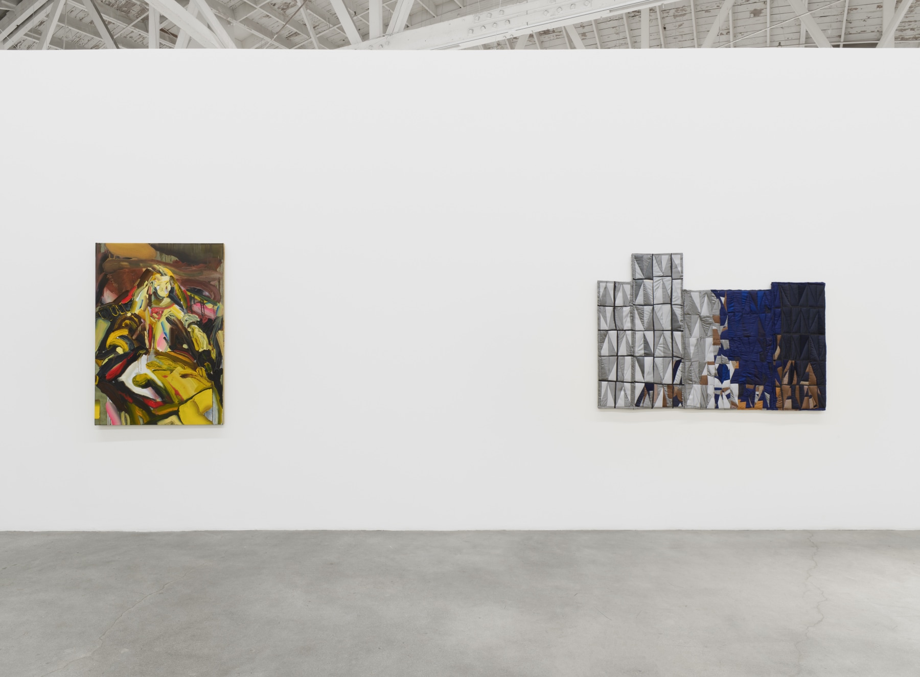 Installation view of Majeure Force, Part Two, featuring works by Andy Woll and Anne Libby.