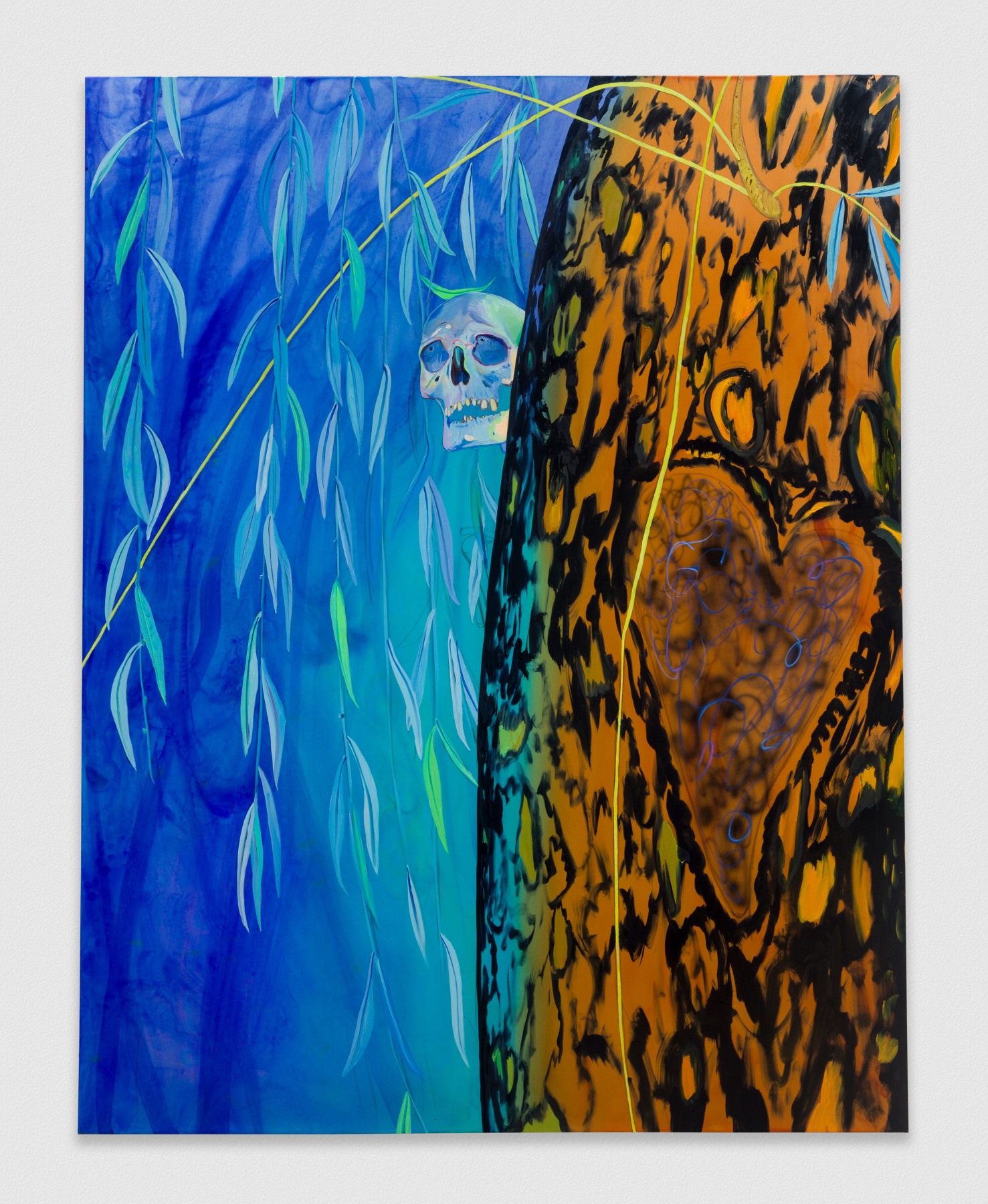 Paul Heyer, "Behind the Weeping Willow (Looking at an Owl)", Artwork