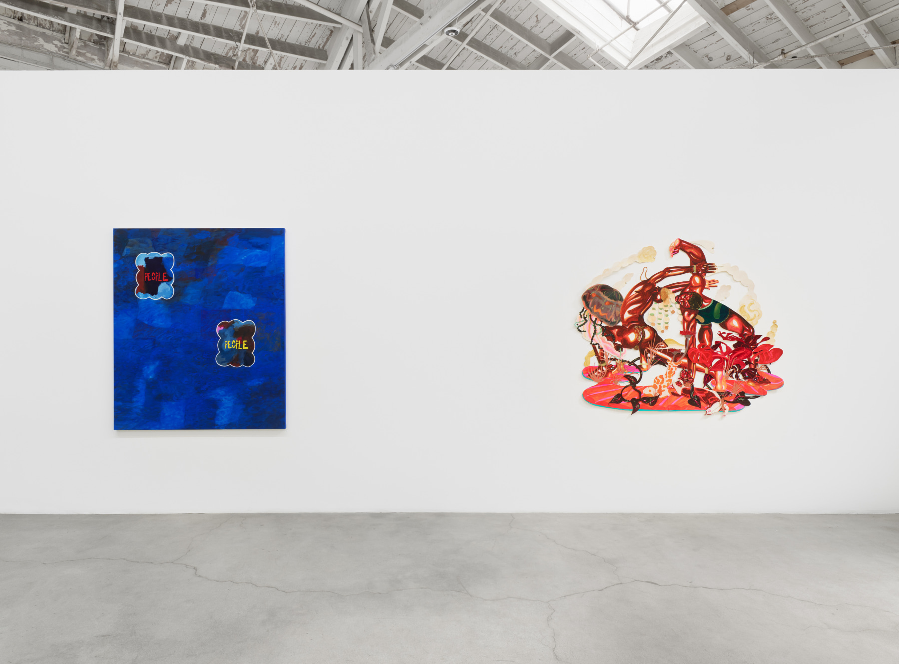 Installation view of Majeure Force, Part Two, featuring works by Marisa Takal and Khari Johnson-Ricks.