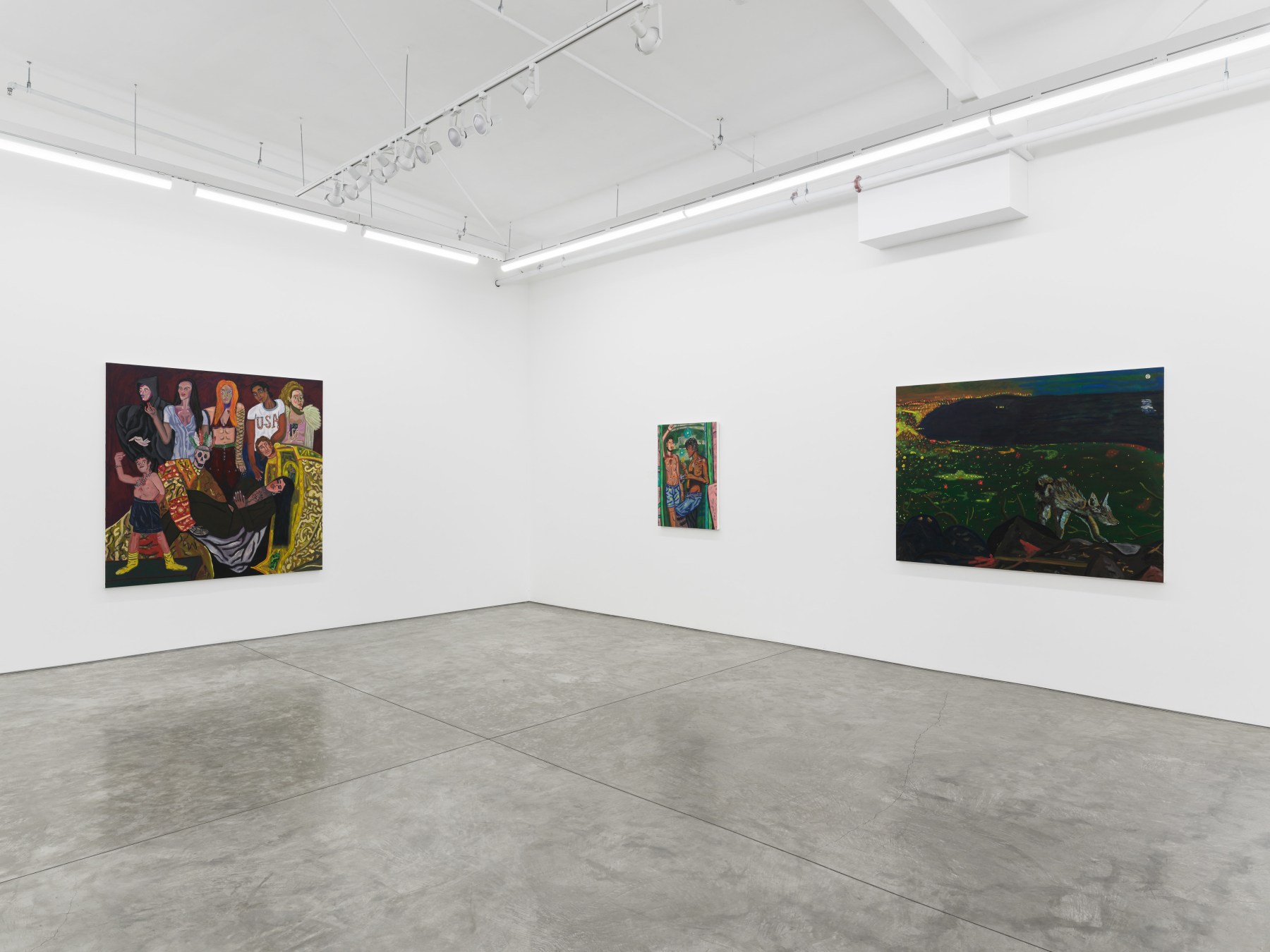 Installation view of Marcel Alcalá's exhibition "The Performance of Being" at Night Gallery 2023