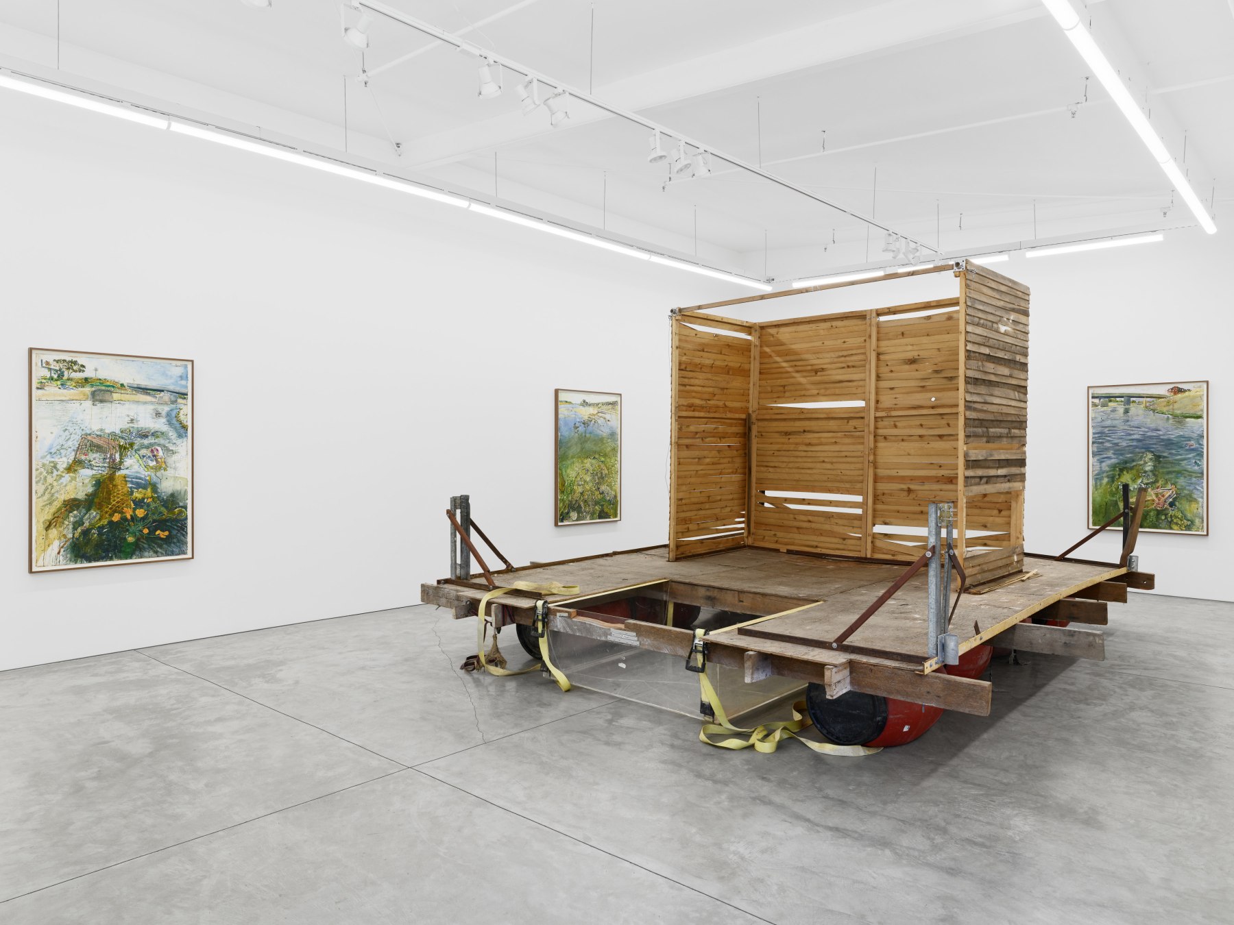 Installation view of Sterling Wells' "A New Flood", Night Gallery, Los Angeles.