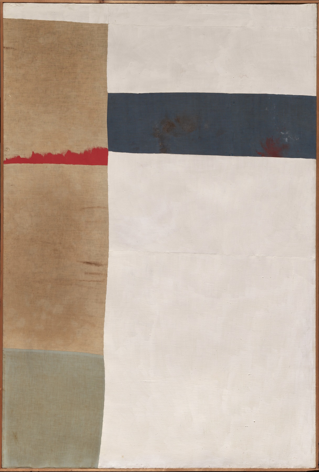 Nuvolo (Giorgio Ascani). Composition. 1957. Oil and fabric on canvas, 171.5 by 116 cm (67&frac12; by 45⅝ in.). Museum of Fine Arts, Boston. Gift of Mrs. Peggy Guggenheim.