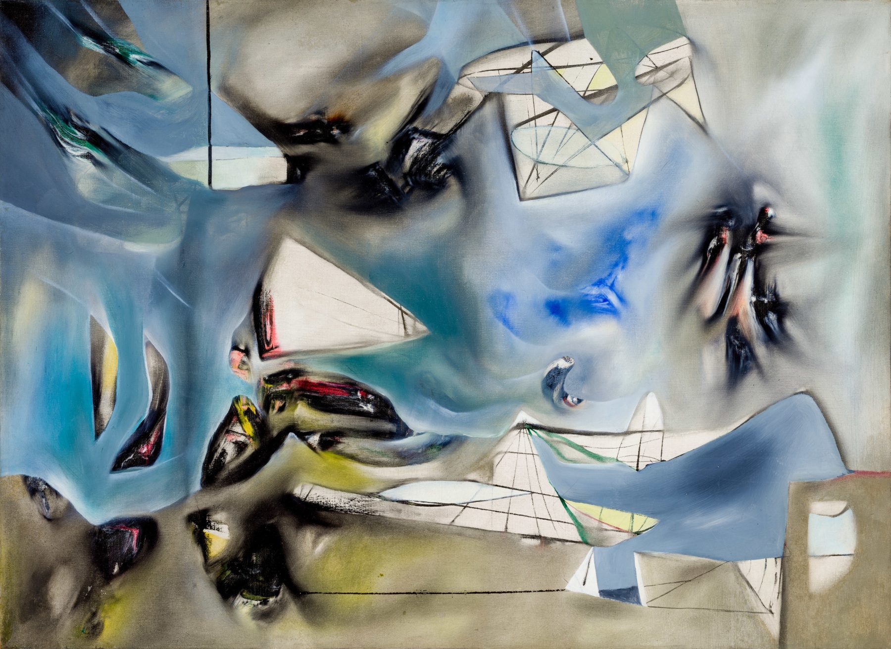 Matta. Centro del agua (Center of Water). 1941. Oil on canvas, 54.7 by 74.5 cm (21&frac12; by 29⅜ in.). &copy; 2019 Artists Rights Society (ARS), New York / ADAGP, Paris