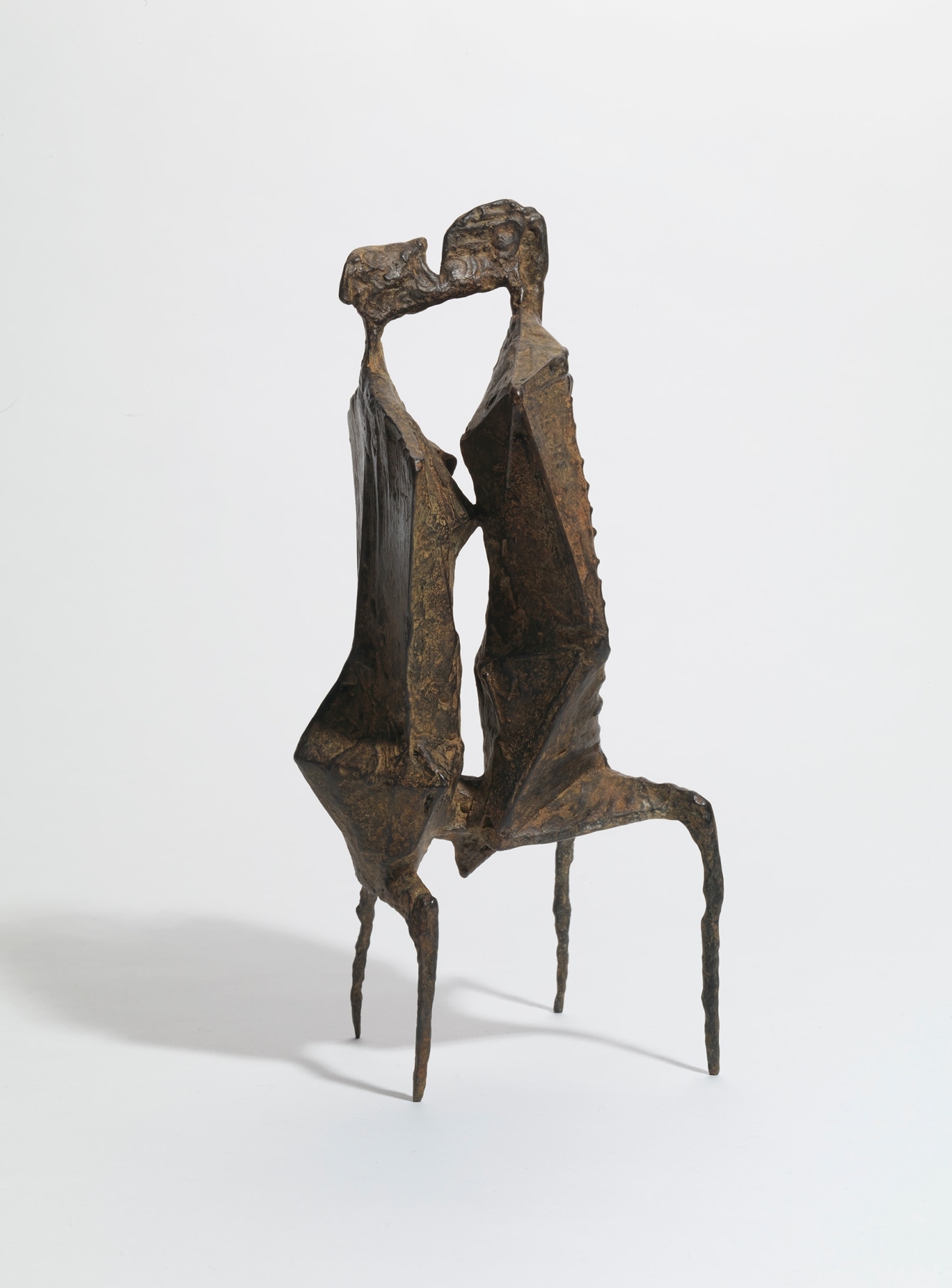 Lynn Chadwick, Two Figures, 1954,  Bronze, 31 by 14 by 15 cm (12 &frac14; by 5 &frac12; by 5 ⅞ in.)