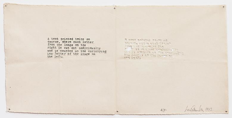 Luis Camnitzer A Text Printed Twice on Canvas, 1972